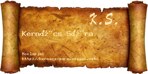 Kernács Sára névjegykártya