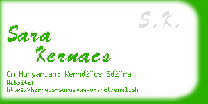 sara kernacs business card